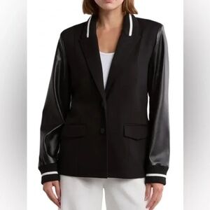 NWT Sporty Blazer w/faux leather sleeves